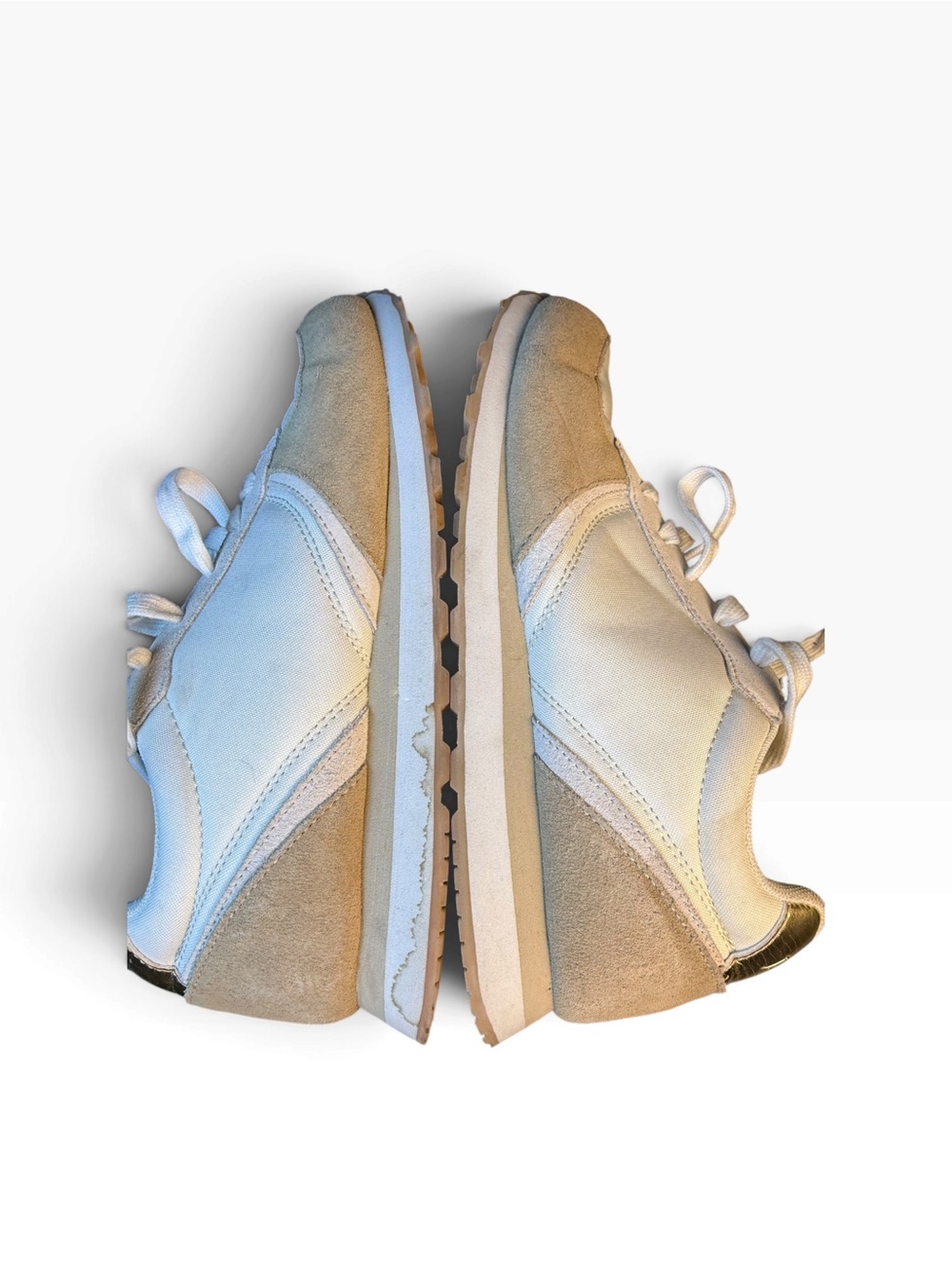 J.Crew BN870 Women’s Size 8 Trainers Cream Tan Suede Gold Retro Sneakers SP23 - Picture 6 of 16